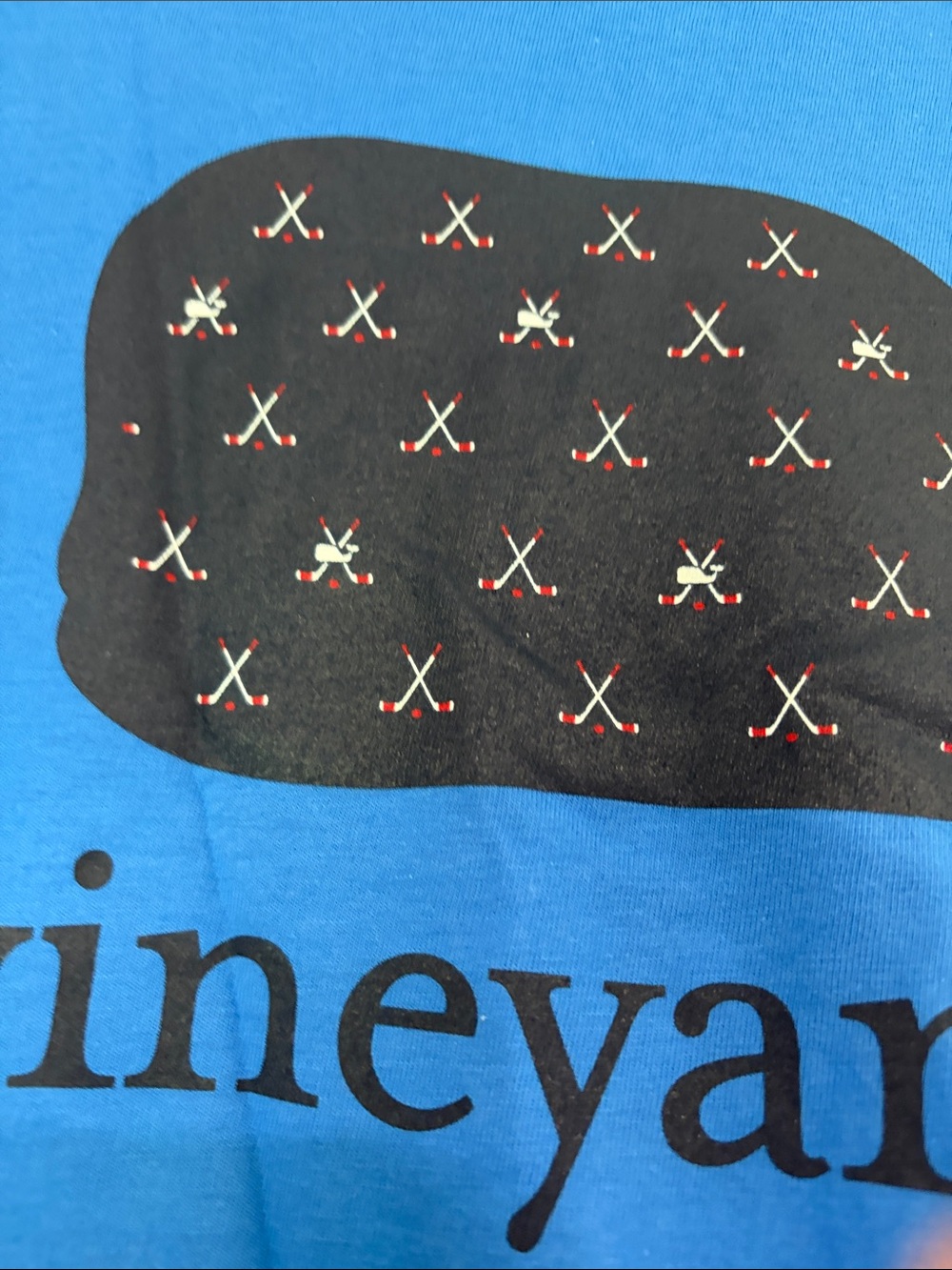 Final sale- nwt XL-Vineyard Vines hockey-Bright Blue Short Sleeve Pocket Tee - Picture 4 of 6